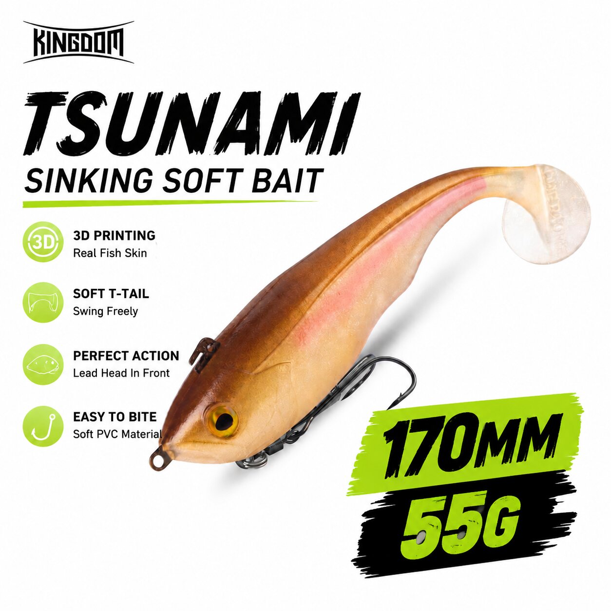 Fishing Boat Inflatable - Kingdom Tsunami 170mm 55g Soft Bait